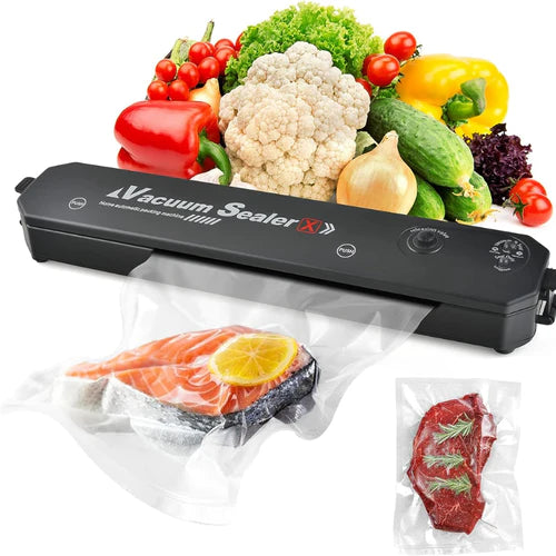 SELLADORA AL VACIO CURLERPRO™ + 10 bolsas de 15 x 25 cm  - Conserva tus alimentos hasta 5 veces más tiempo!