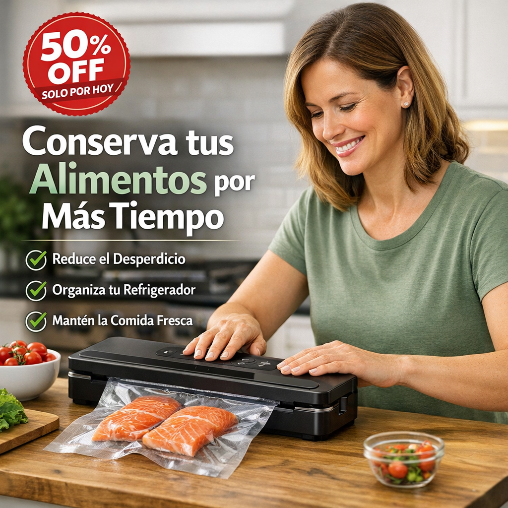 SELLADORA AL VACIO CURLERPRO™ + 10 bolsas de 15 x 25 cm  - Conserva tus alimentos hasta 5 veces más tiempo!